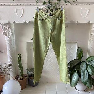 High Waisted Green Jeans